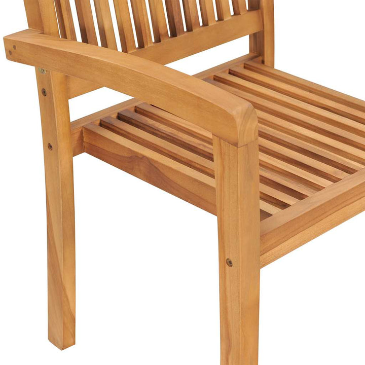 havestole 2 stk. med beige hynder massivt teaktræ