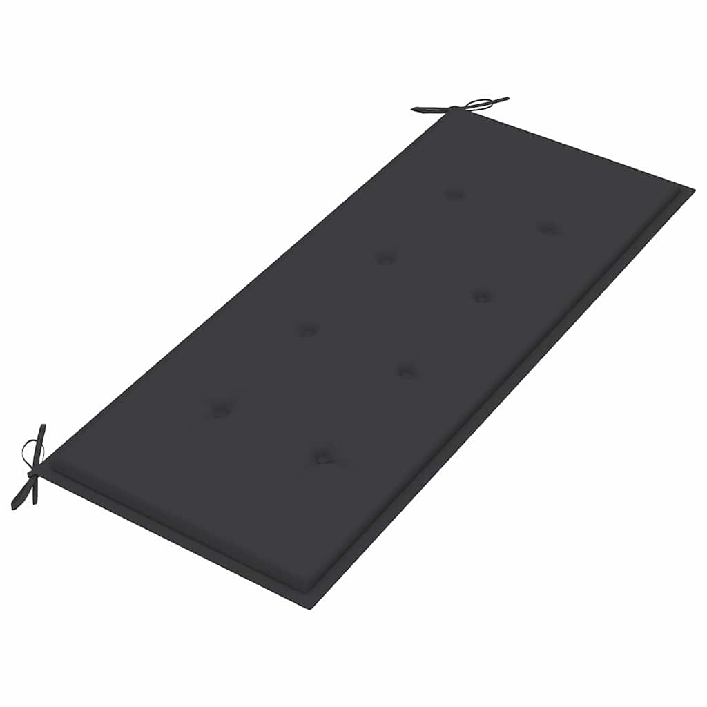 havebænk med hynde 128,5 cm stabelbar massivt teaktræ