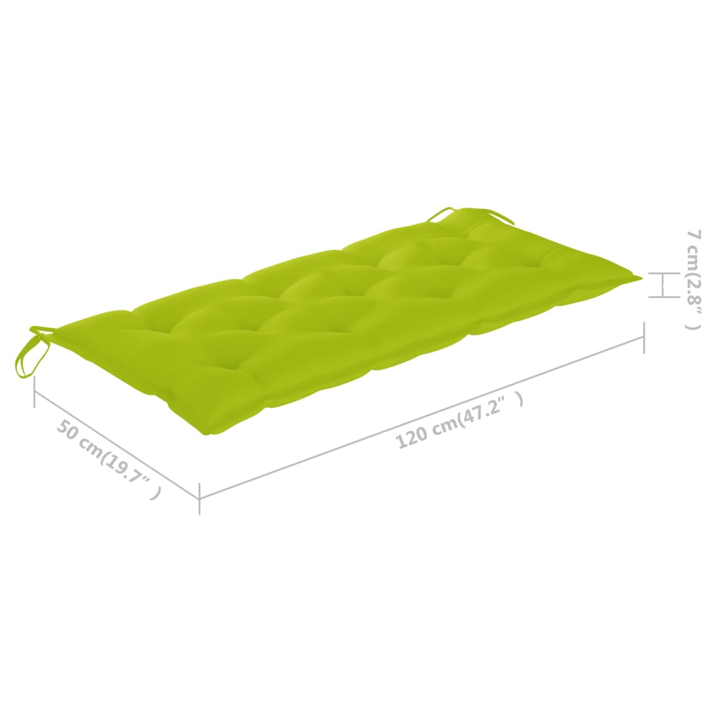 foldbar havebænk med hynde 118 cm bambus
