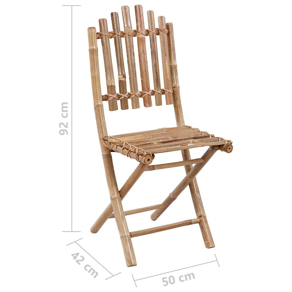 foldbare havestole 2 stk. med hynder bambus