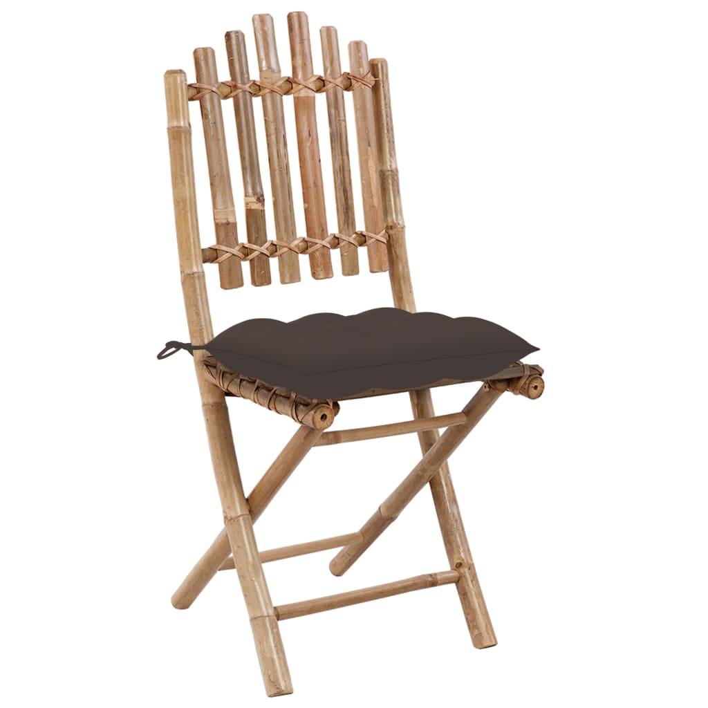 foldbare havestole 2 stk. med hynder bambus