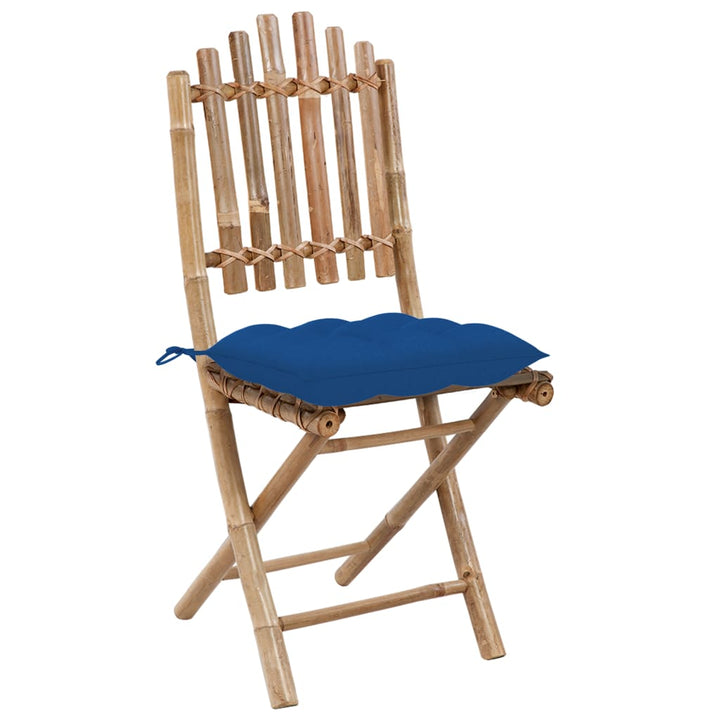 foldbare havestole 2 stk. med hynder bambus