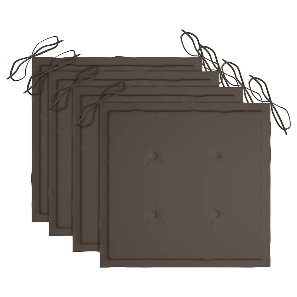 foldbare havestole 4 stk. med hynder massivt akacietræ