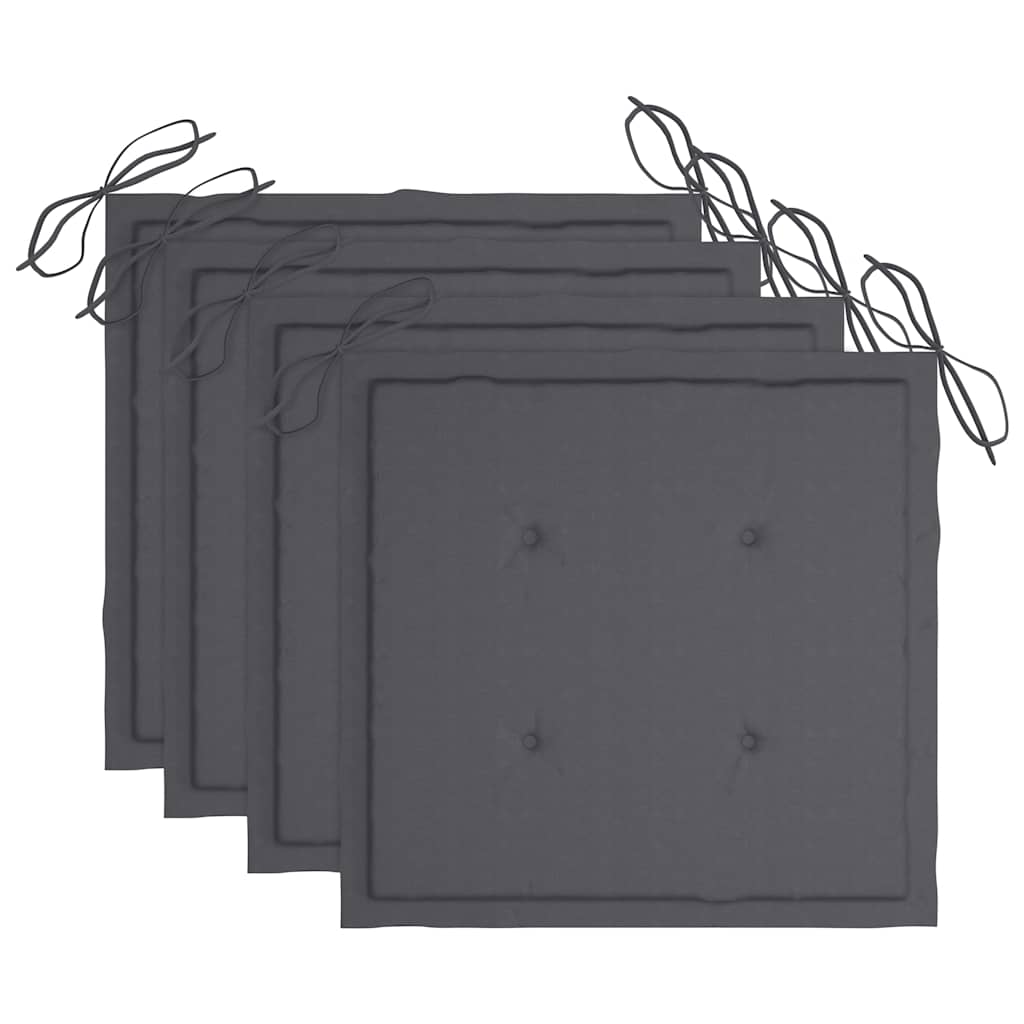 foldbare havestole 4 stk. med hynder massivt akacietræ