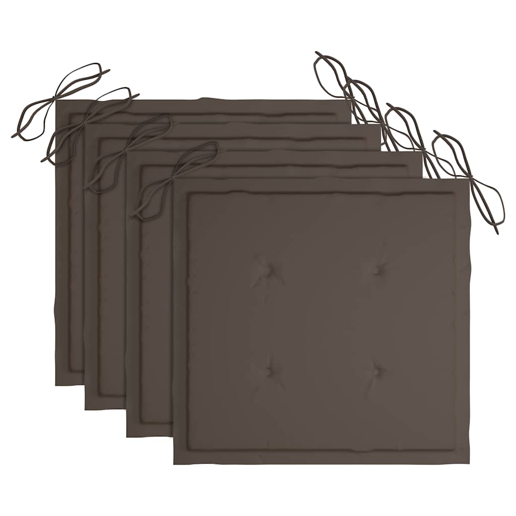 foldbare havestole 4 stk. med hynder massivt akacietræ