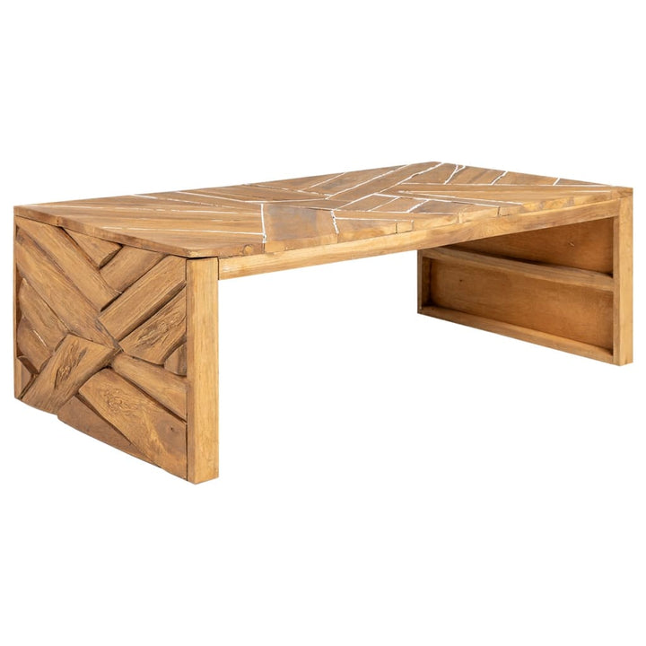sofabord 110x35x38 cm teaktræ eroderet finish
