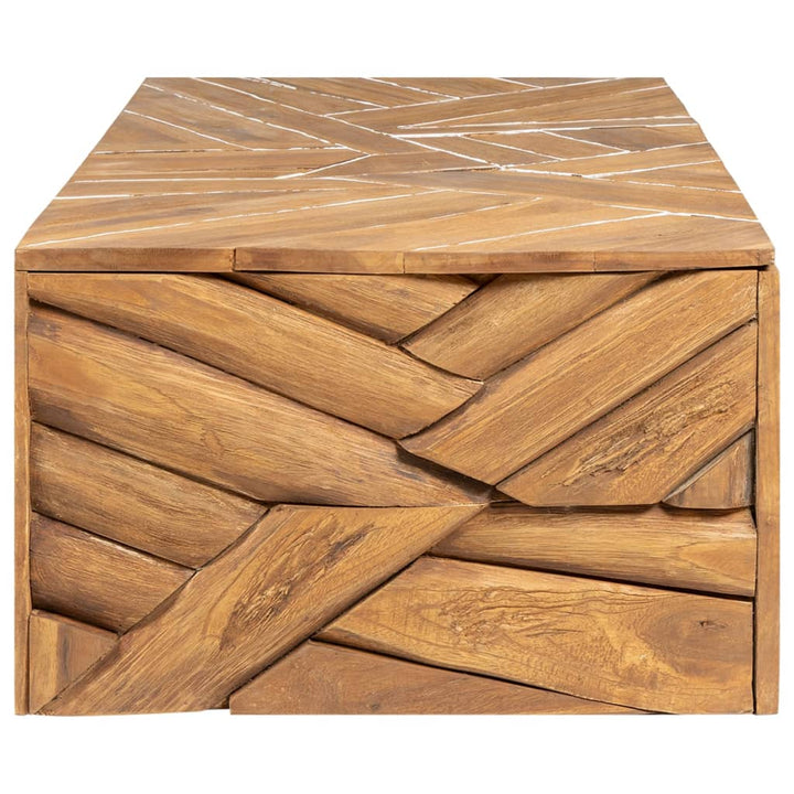 sofabord 110x35x38 cm teaktræ eroderet finish