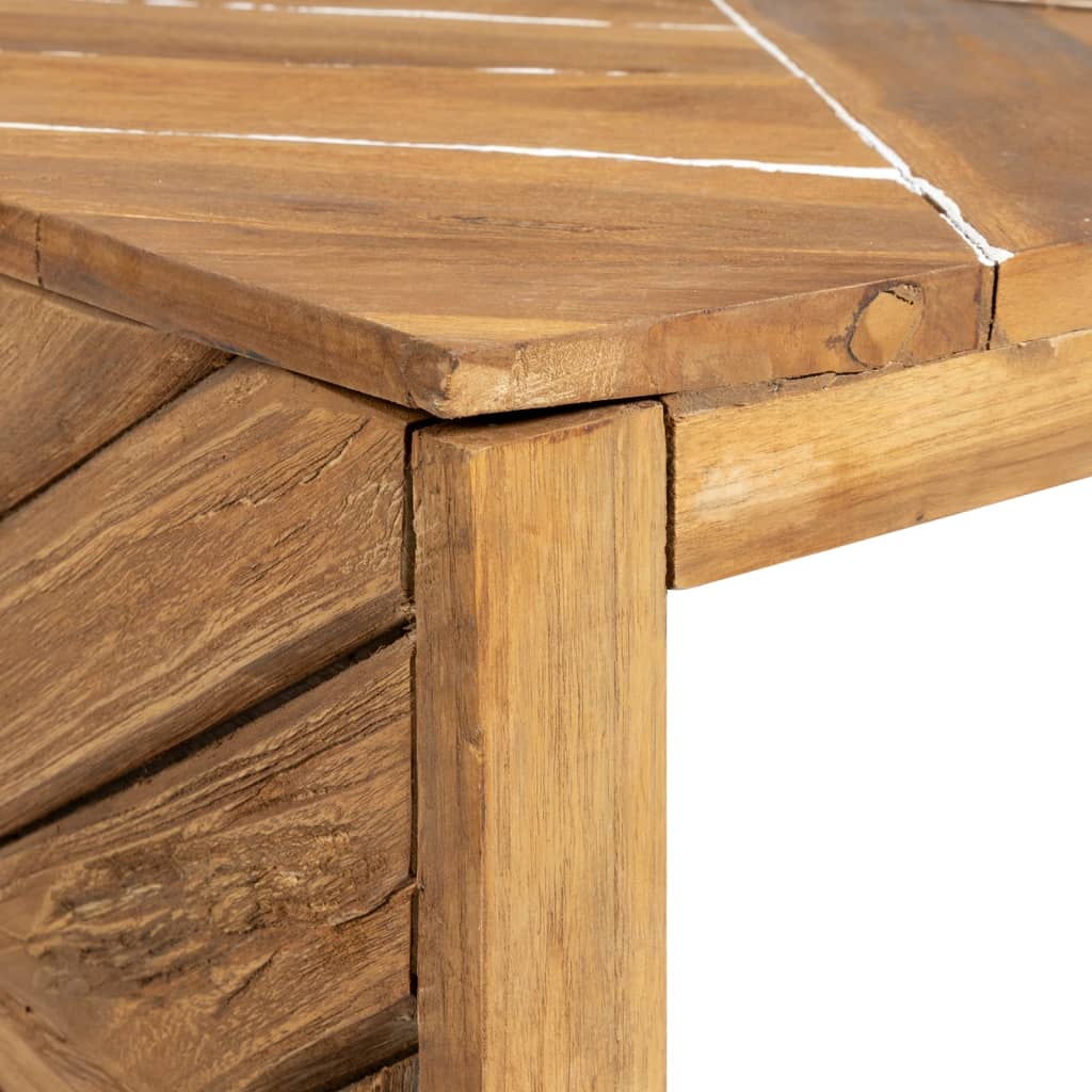 sofabord 110x35x38 cm teaktræ eroderet finish