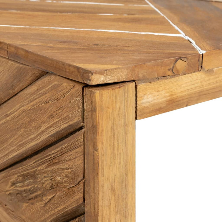 sofabord 110x35x38 cm teaktræ eroderet finish