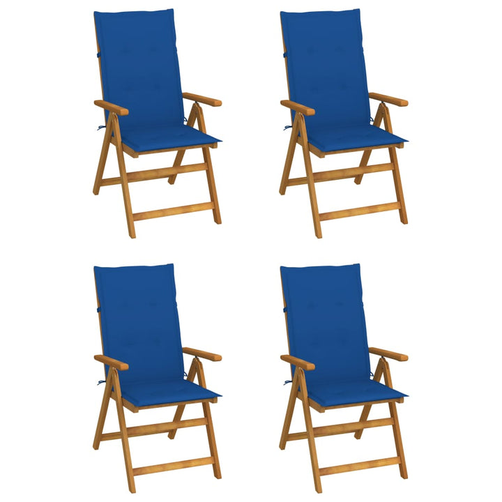 lænestole til haven 4 stk. med hynder massivt akacietræ