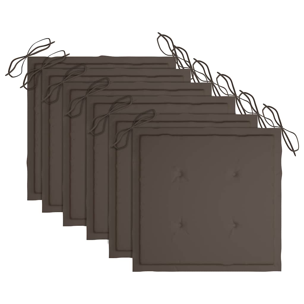 foldbare havestole 6 stk. med hynder massivt akacietræ