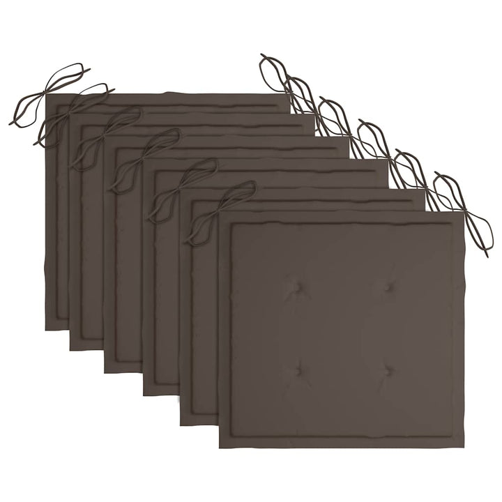 foldbare havestole 6 stk. med hynder massivt akacietræ