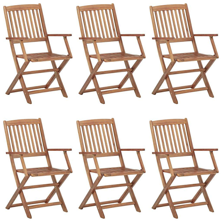 foldbare havestole 6 stk. med hynder massivt akacietræ