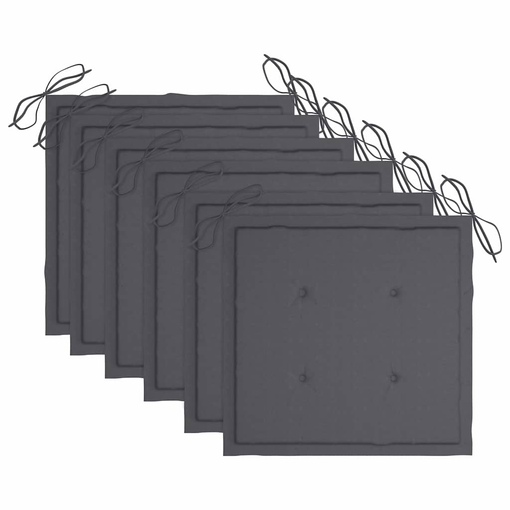 foldbare havestole 6 stk. med hynder massivt akacietræ