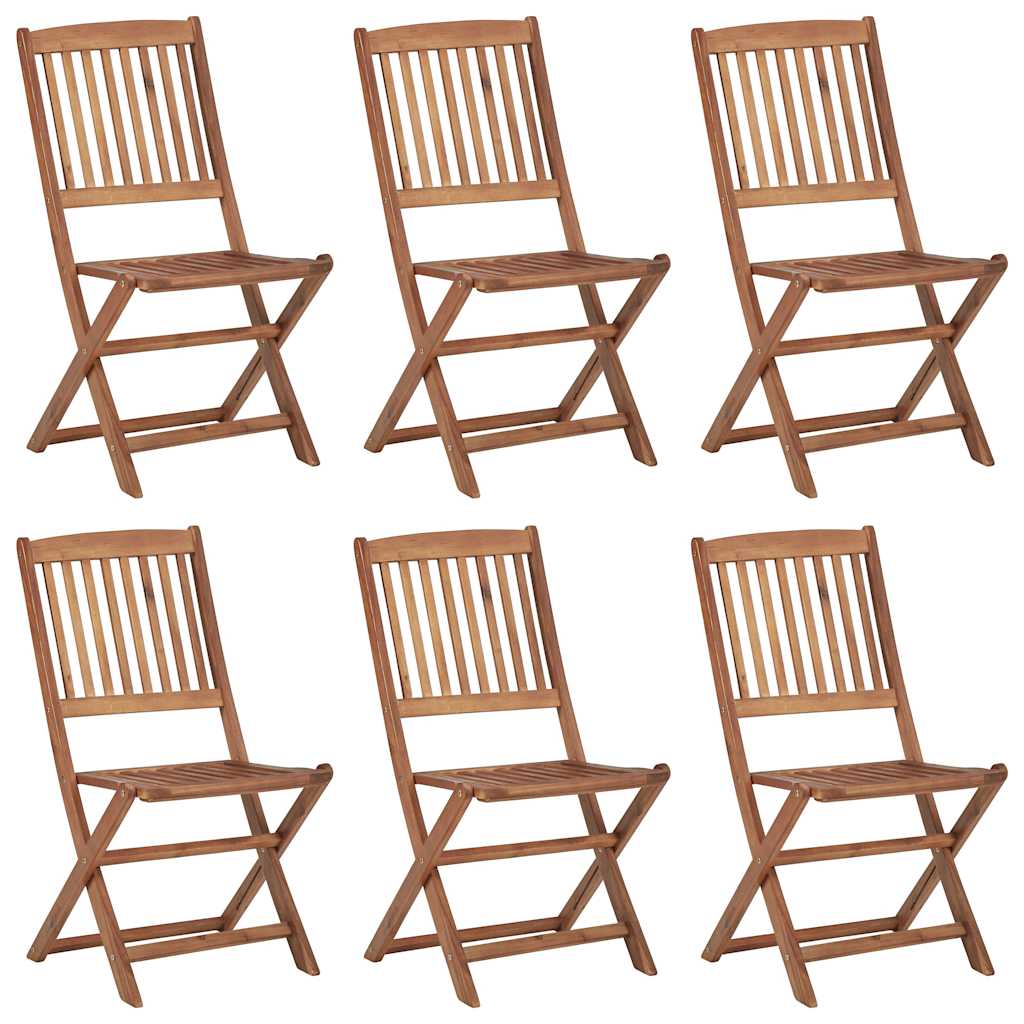 foldbare havestole 6 stk. med hynder massivt akacietræ