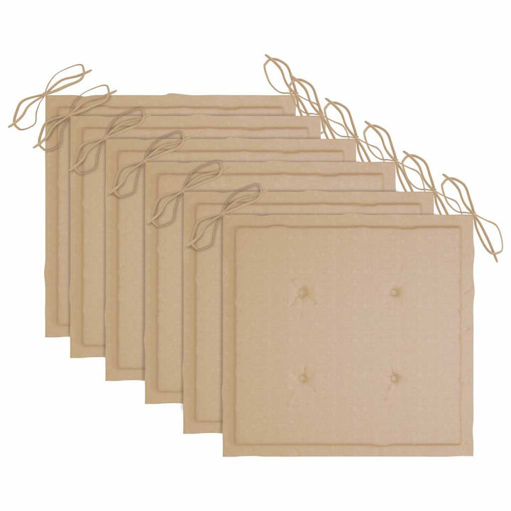foldbare havestole 6 stk. med hynder massivt akacietræ
