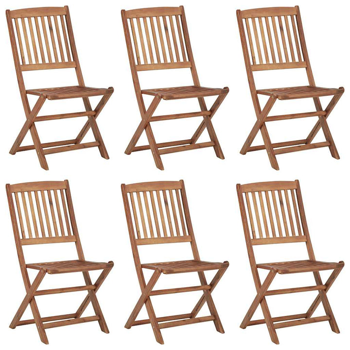 foldbare havestole 6 stk. med hynder massivt akacietræ