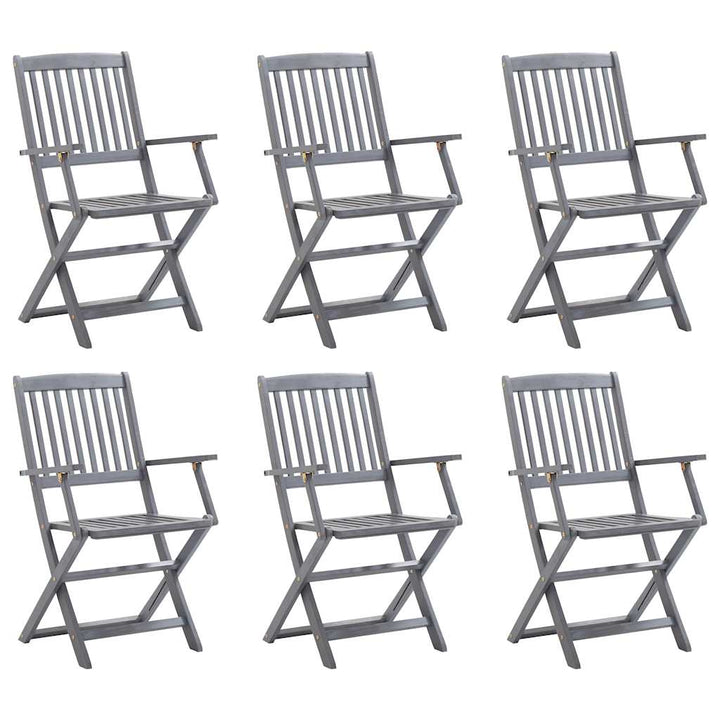 foldbare havestole 6 stk. massivt akacietræ