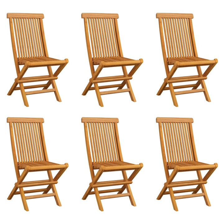 foldbare havestole 6 stk. massivt teaktræ