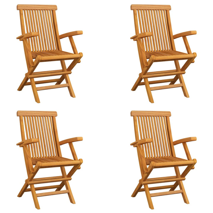 foldbare havestole 4 stk. massivt teaktræ