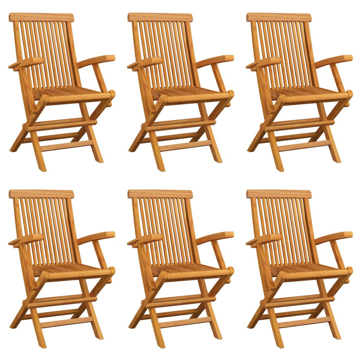 foldbare havestole 6 stk. massivt teaktræ