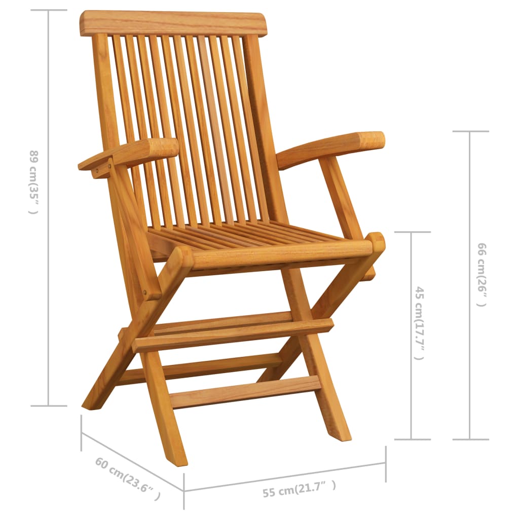 foldbare havestole 6 stk. massivt teaktræ