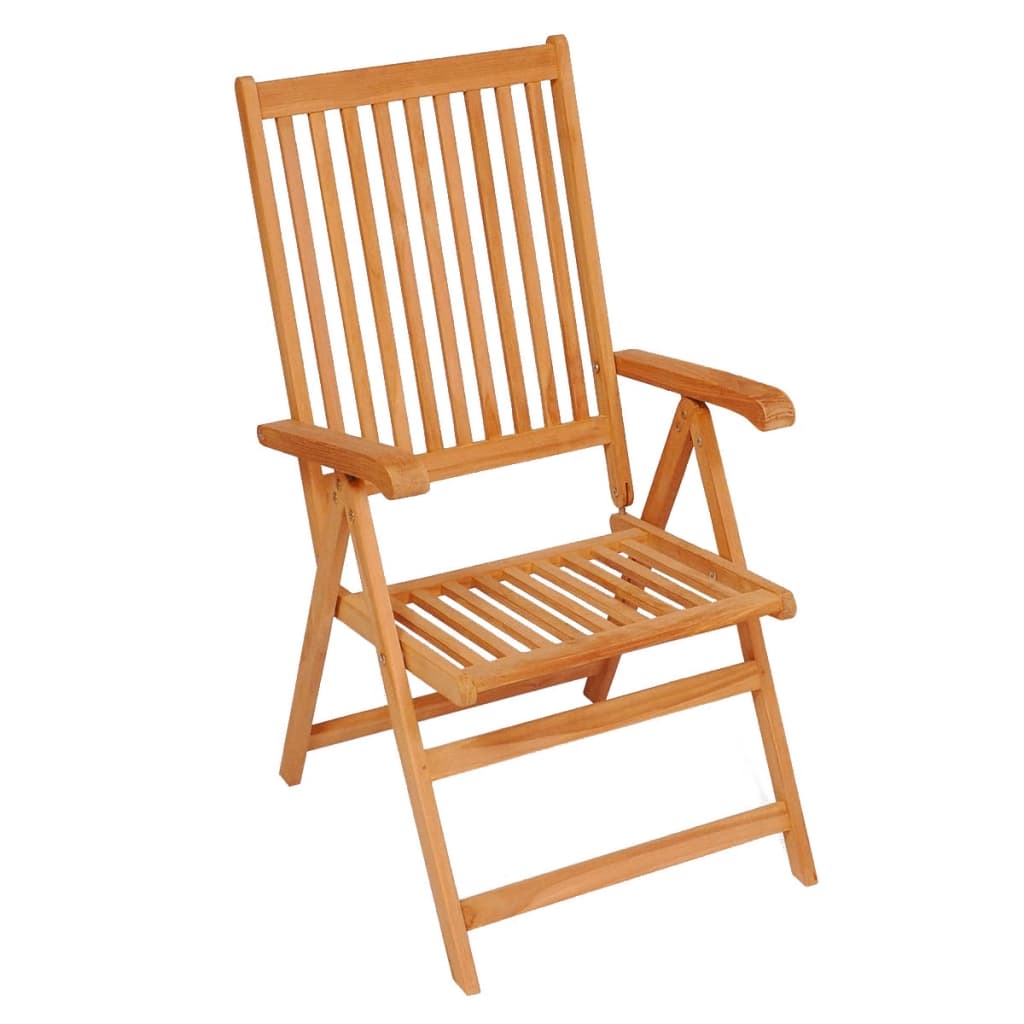 havestole 6 stk. med beige hynder massivt teaktræ