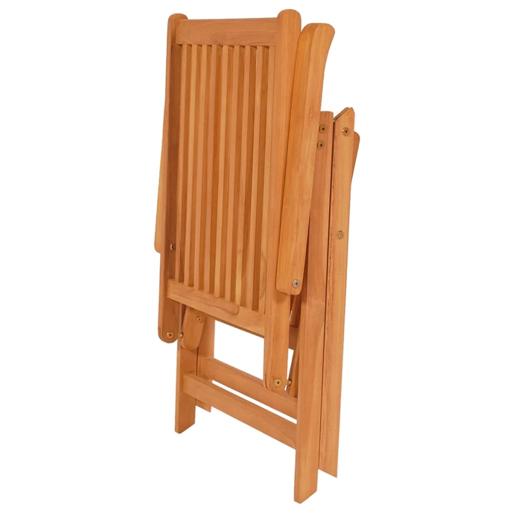 havestole 6 stk. med beige hynder massivt teaktræ