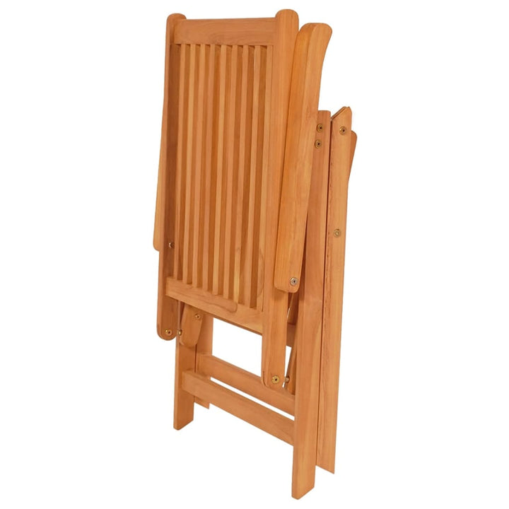 havestole 6 stk. med beige hynder massivt teaktræ