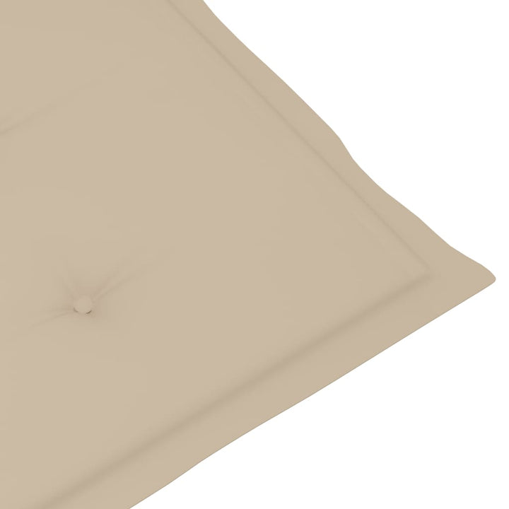 havestole 6 stk. med beige hynder massivt teaktræ