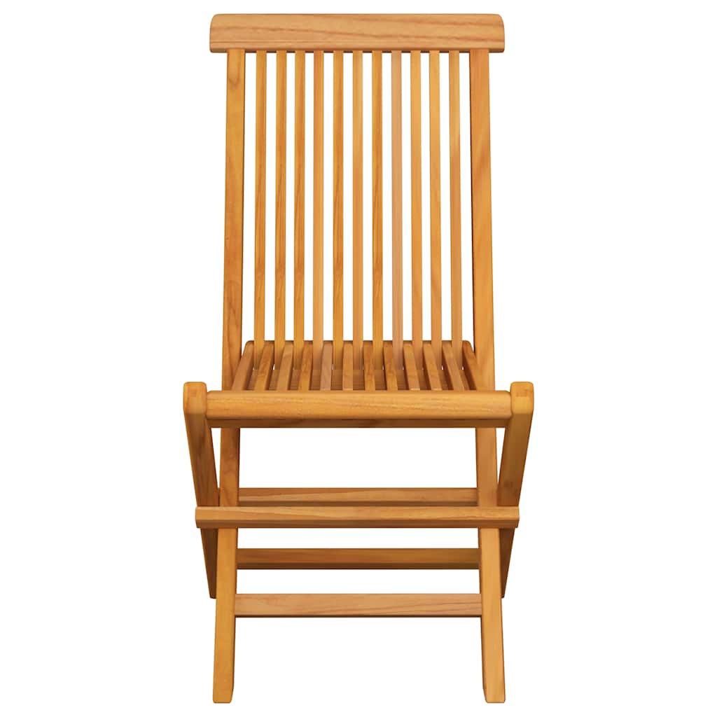 havestole med beige hynder 6 stk. massivt teaktræ