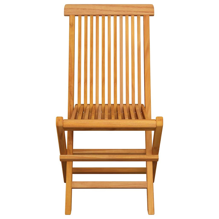 havestole med beige hynder 6 stk. massivt teaktræ