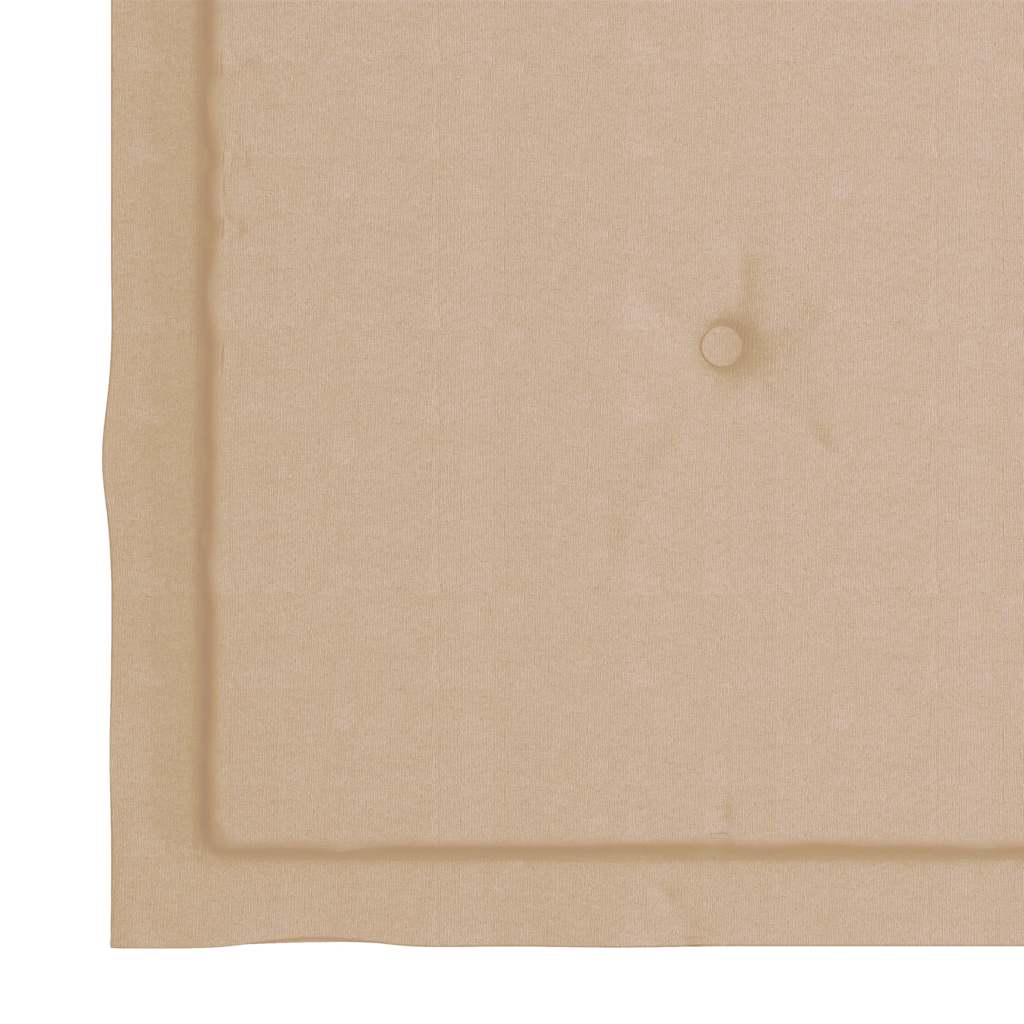 havestole med beige hynder 6 stk. massivt teaktræ
