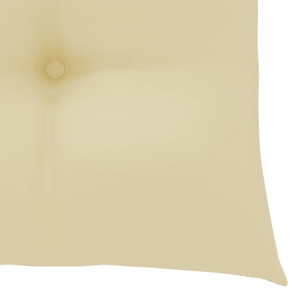 havestole med cremehvide hynder 6 stk. massivt teaktræ