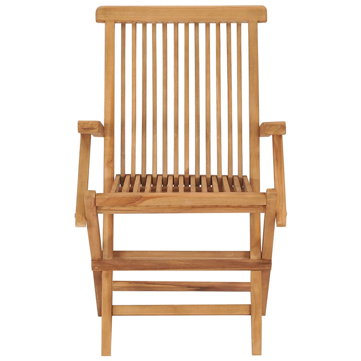 havestole med gråbrune hynder 4 stk. massivt teaktræ