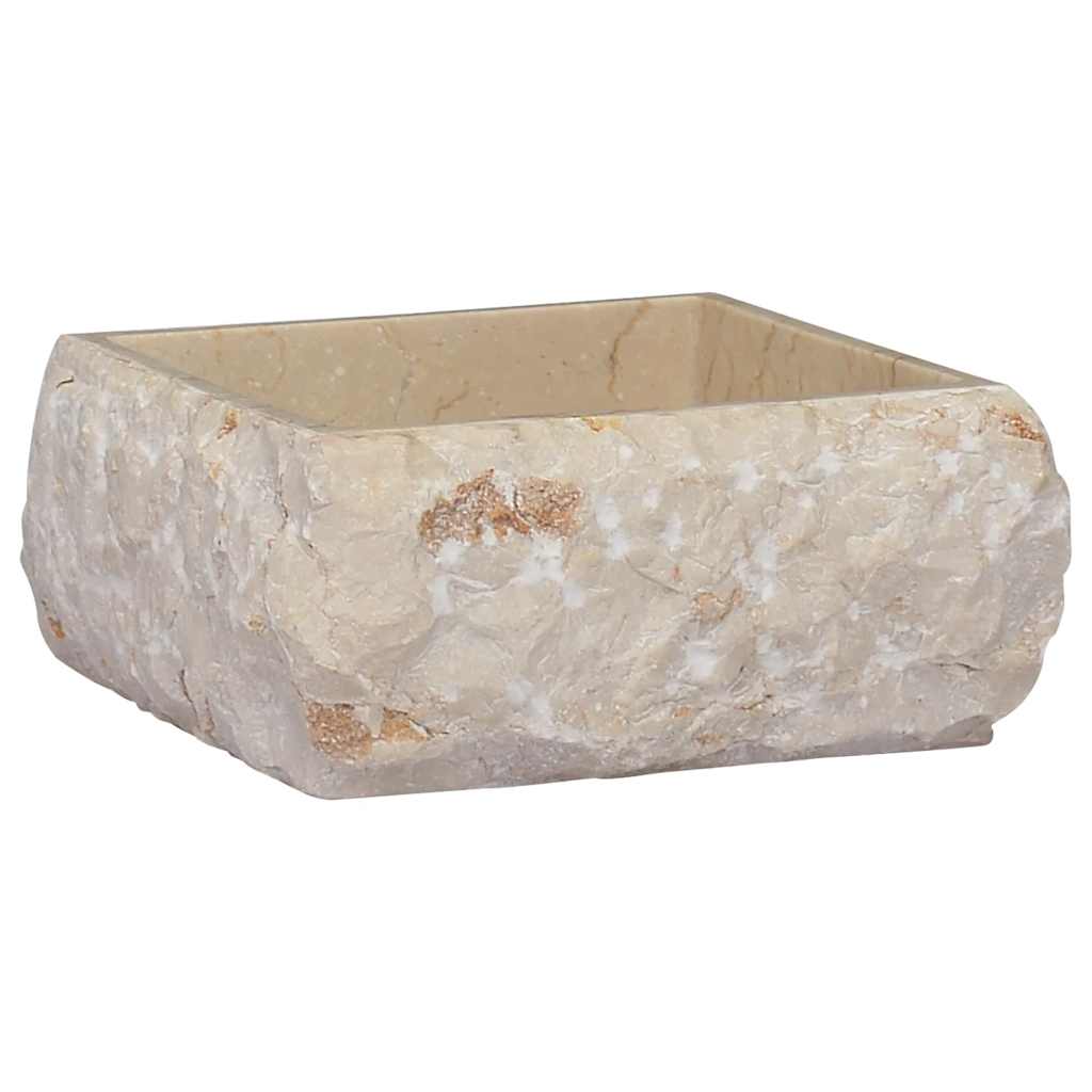 håndvask 30x30x13 cm marmor cremefarvet