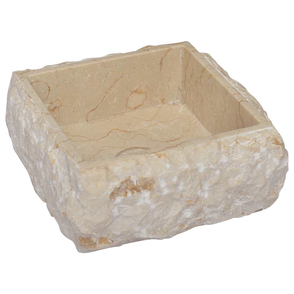 håndvask 30x30x13 cm marmor cremefarvet