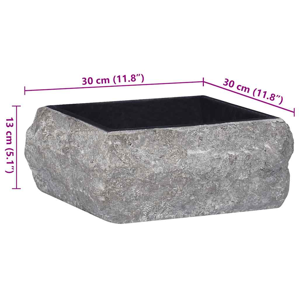 håndvask 30x30x13 cm marmor sort