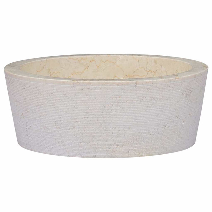 håndvask Ø40x15 cm marmor cremefarvet