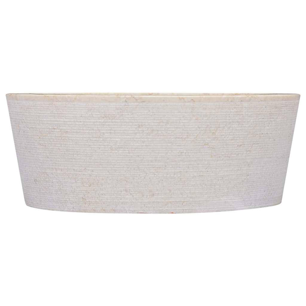 håndvask Ø40x15 cm marmor cremefarvet