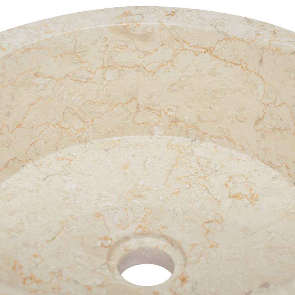 håndvask Ø40x15 cm marmor cremefarvet