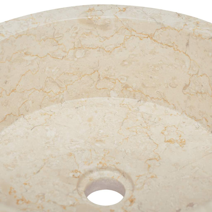 håndvask Ø40x15 cm marmor cremefarvet