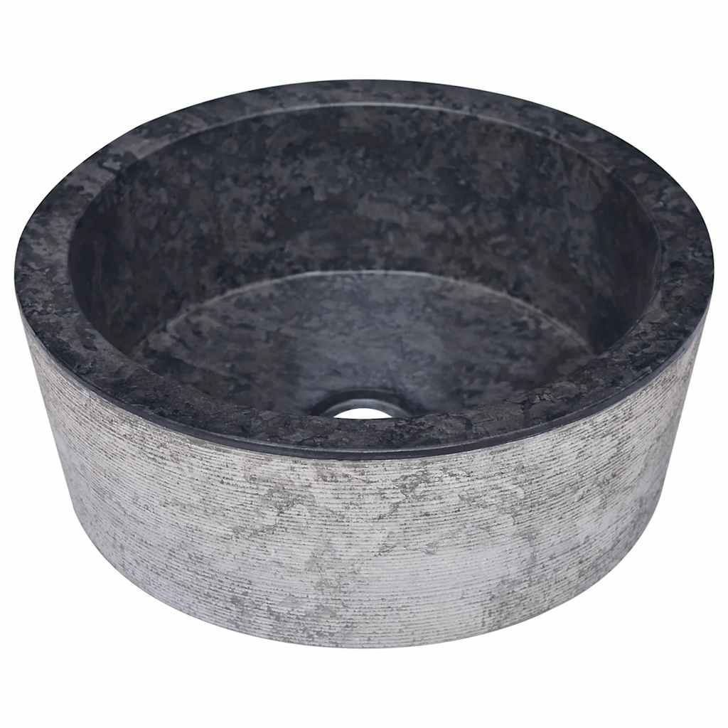 håndvask Ø40x15 cm marmor sort