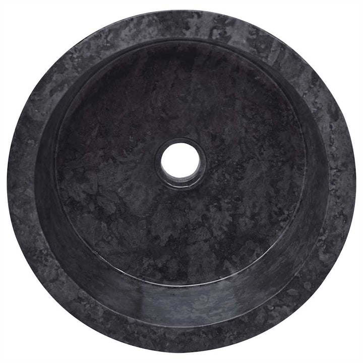 håndvask Ø40x15 cm marmor sort