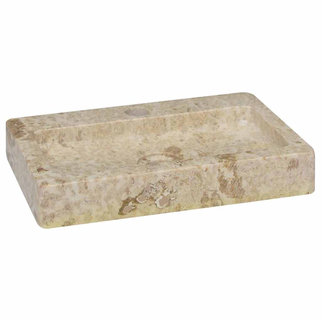 væghængt håndvask 38x24x6,5 cm marmor cremefarvet