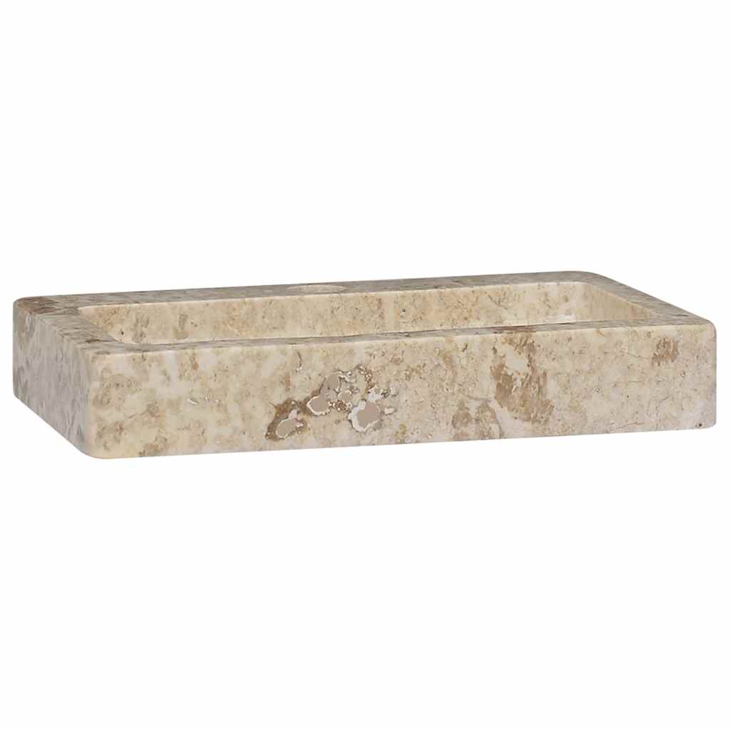 væghængt håndvask 38x24x6,5 cm marmor cremefarvet