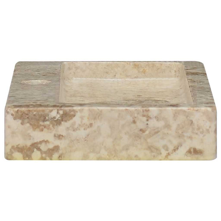 væghængt håndvask 38x24x6,5 cm marmor cremefarvet