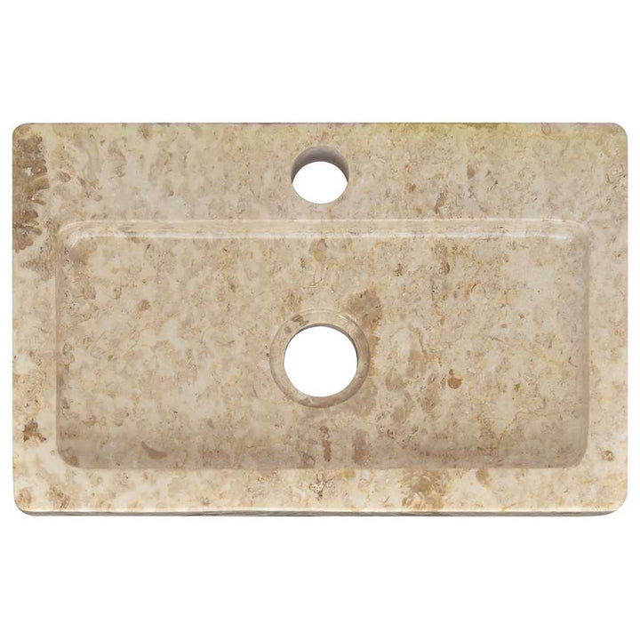 væghængt håndvask 38x24x6,5 cm marmor cremefarvet