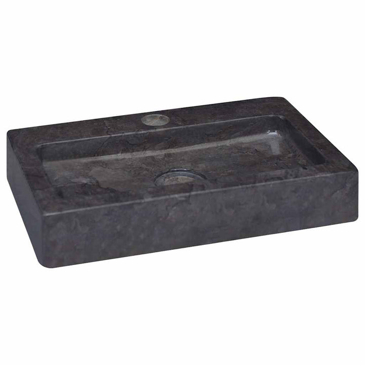 væghængt håndvask 38x24x6,5 cm marmor sort