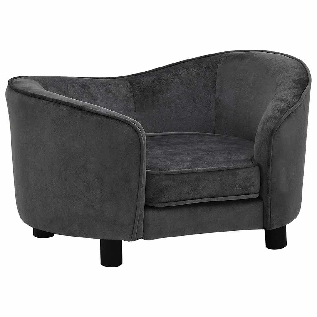 hundesofa 69x49x40 cm plys mørkegrå